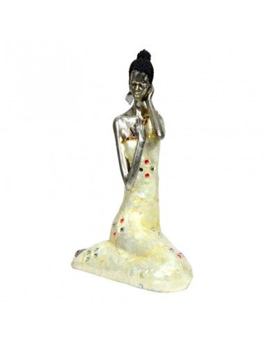 FIGURA MUJER AFRICANA 35x22