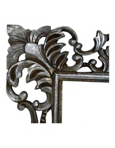 ESPEJO MADERA TALLADA PLATA 80x60