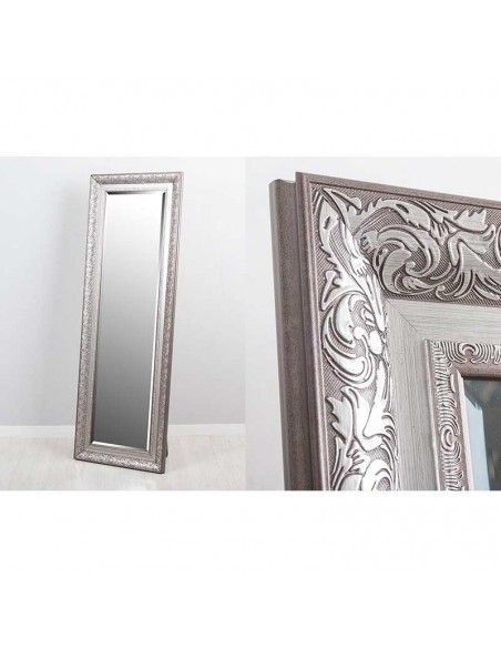 ESPEJO VESTIDOR PLATA CON SOPORTE