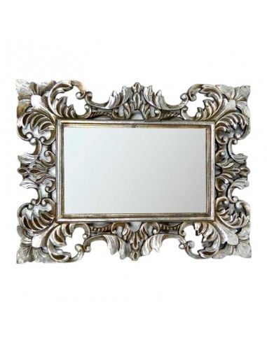 ESPEJO MADERA TALLADA PLATA 80x60
