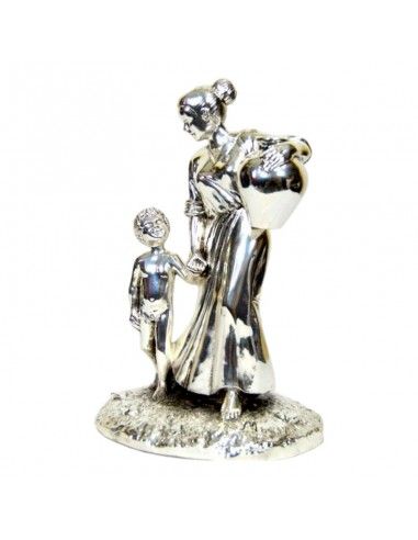 FIGURA MUJER CON NIÑO Y CANTARO 27x17.5