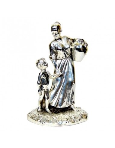 FIGURA MUJER CON NIÑO Y CANTARO 27x17.5