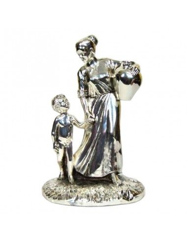 FIGURA MUJER CON NIÑO Y CANTARO 27x17.5