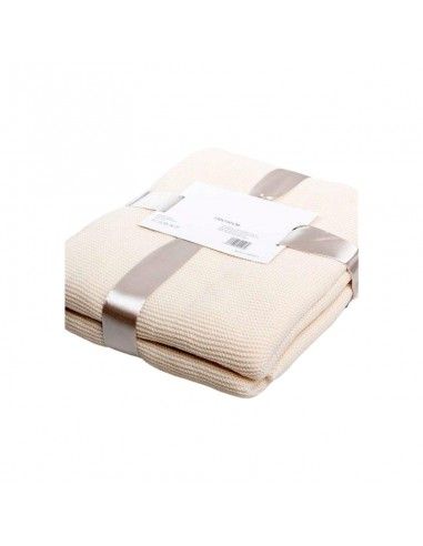 MANTA BEIGE DE VIAJE O SOFA 130x150