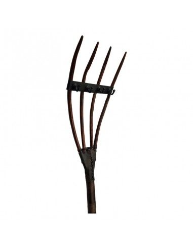 PERCHA HORCA MADERA ANTIGUA 4 PUNTAS...