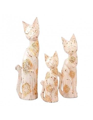 FIGURA GATOS MADERA 50x14 set de tres