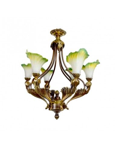LAMPARA DE TECHO BRONCE 6 LUCES