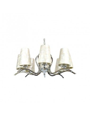 LAMPARA DE TECHO ACERO - NACAR 8 LUCES