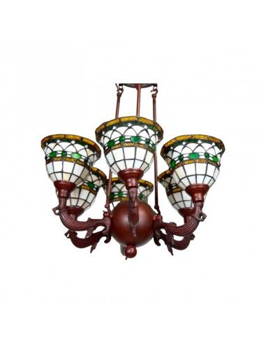 LAMPARA DE TECHO TIFFANY 6 LUCES