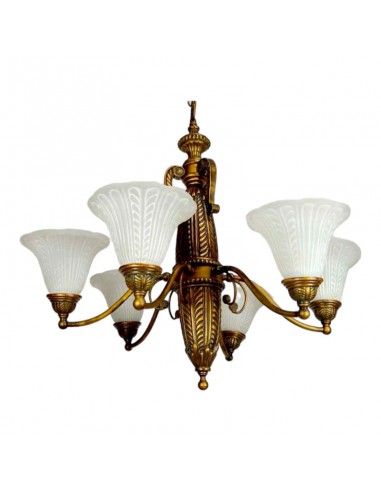 LAMPARA DE TECHO ORO ENVEJECIDO 6LUCES