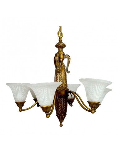 LAMPARA DE TECHO ORO ENVEJECIDO 6LUCES