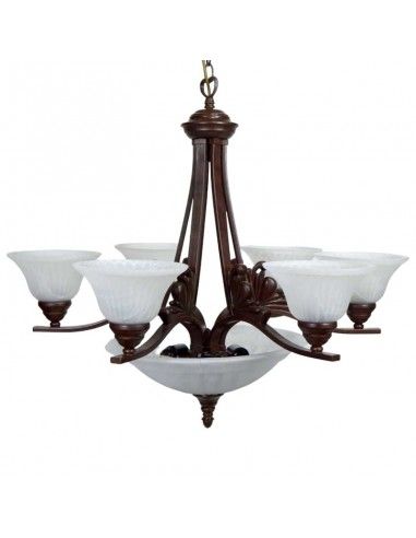 LAMPARA DE TECHO METAL COBRIZO 9 LUCES