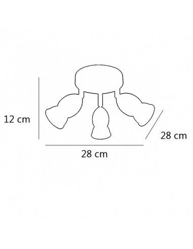 PLAFON 3L BALA CUERO 3 GU-10 11x30