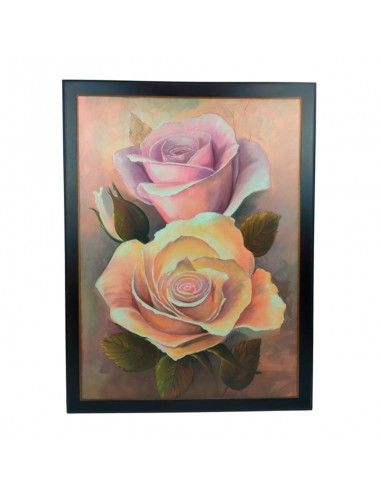 CUADRO ROSAS 77x48 set de dos
