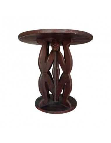 MESA AFRICANO Y 4 TABURETES MADERA 75x79