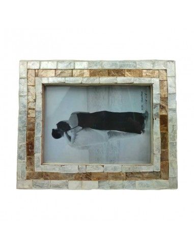 PORTAFOTO NACAR BLANCO-ÁMBAR 15x20