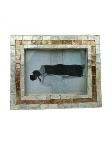 PORTAFOTO NACAR BLANCO-ÁMBAR 15x20