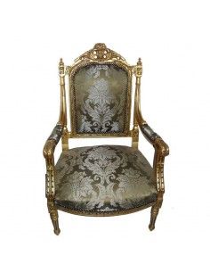 SILLON MADERA DORADO - VERDE