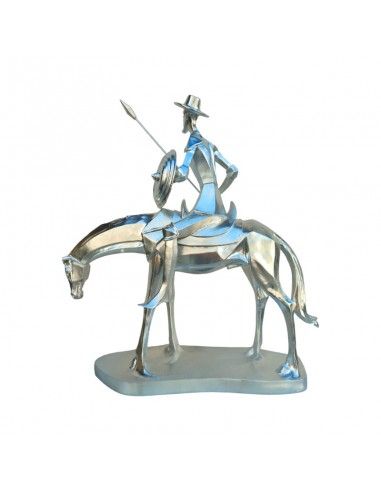 FIGURA DON QUIJOTE PLATA 43.5x42