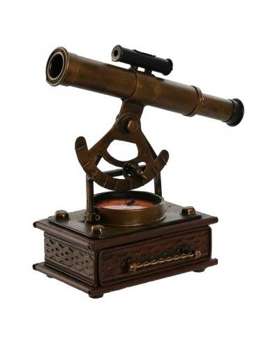 FIGURA TELESCOPIO METAL BRONCE 22.5x21.5