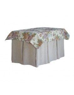 ROPA MESA CAMILLA COMPLETA BEIGE FLORES