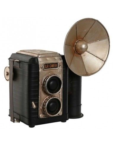 CAMARA MARRON DECORACION METAL 24x25
