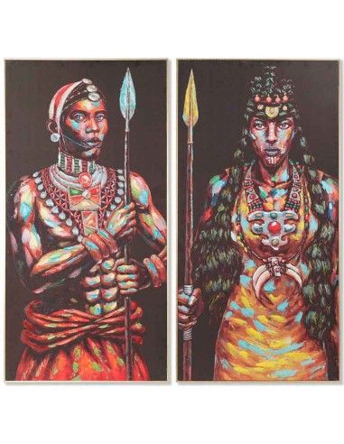 CUADRO HOMBRE AFRICANO 120x60 set de dos