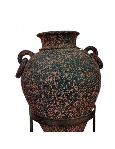 ANFORA TERRACOTA CON PIE DE FORJA 116x32