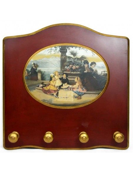 PERCHA DE PARED MADERA CON IMAGEN