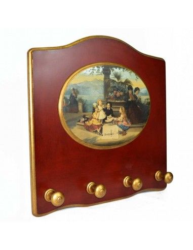 PERCHA DE PARED MADERA CON IMAGEN