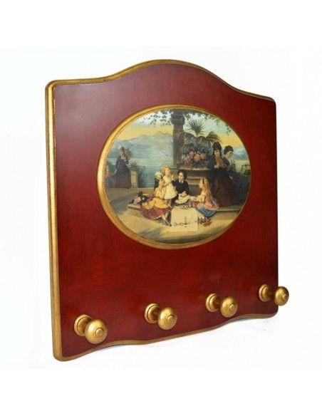 PERCHA DE PARED MADERA CON IMAGEN