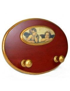 PERCHA DE PARED MADERA CON IMAGEN DE ANGEL 2