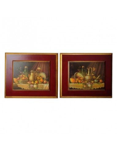 CUADRO BODEGON DE FRUTA 30x35 set de dos