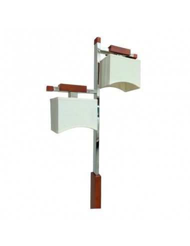 LAMPARA DE PIE ACERO - MADERA 170x40