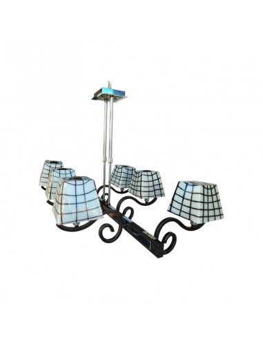 LAMPARA DE TECHO ACERO 6 luces