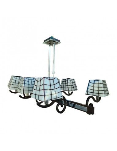 LAMPARA DE TECHO ACERO 6 luces