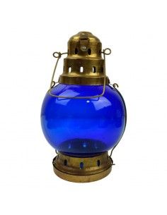 FAROL DECORATIVO LATÓN-AZUL...