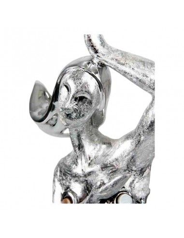 FIGURA BAILARINA RESINA PLATA 46x15