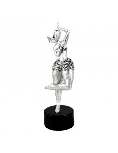 FIGURA BAILARINA RESINA PLATA 46x15