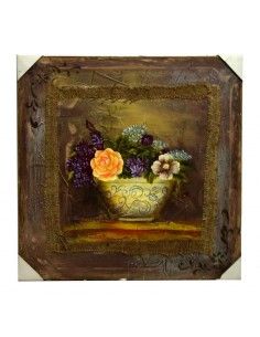 CUADRO CENTRO FLORES 60x60
