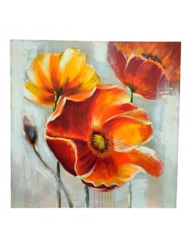 CUADRO LIENZO FLORES 80x80