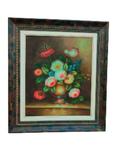 CUADRO BODEGON DE FLORES 83x72