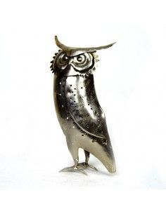FIGURA BUHO METAL PORTAVELA