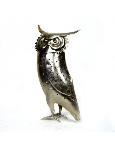 FIGURA BUHO METAL PORTAVELA