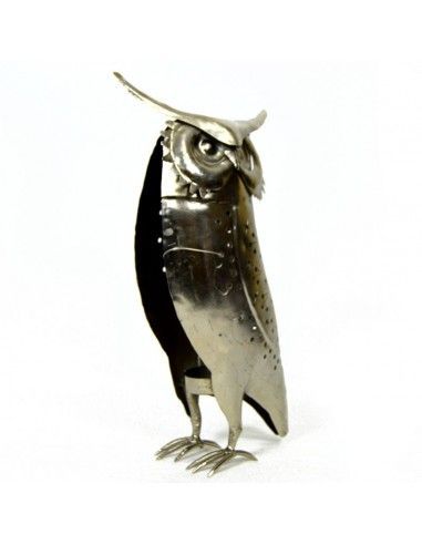 FIGURA BUHO METAL PORTAVELA