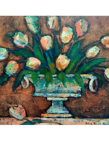 CUADRO CLASICO JARRON FLORES 62x83