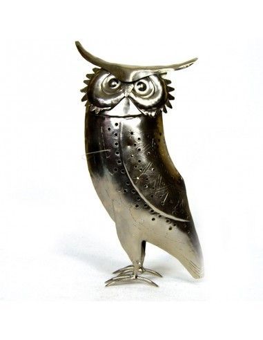 FIGURA BUHO METAL PORTAVELA
