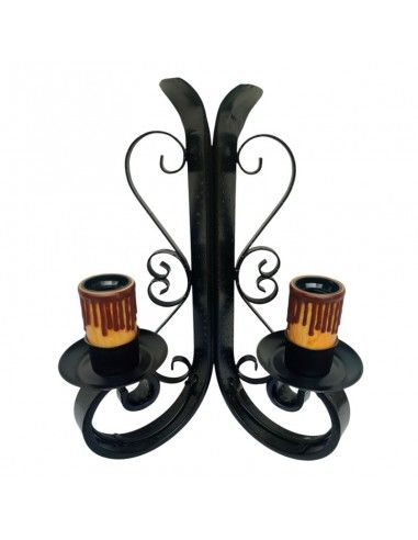 APLIQUE FORJA MEDIEVAL NEGRO 35x27