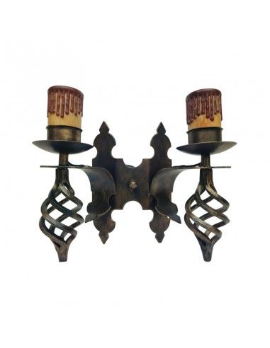 APLIQUE INTERIOR FORJA NEGRO-ORO 2LUCES