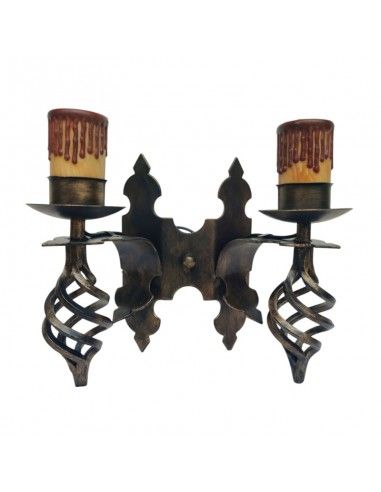 APLIQUE INTERIOR FORJA NEGRO-ORO 2LUCES